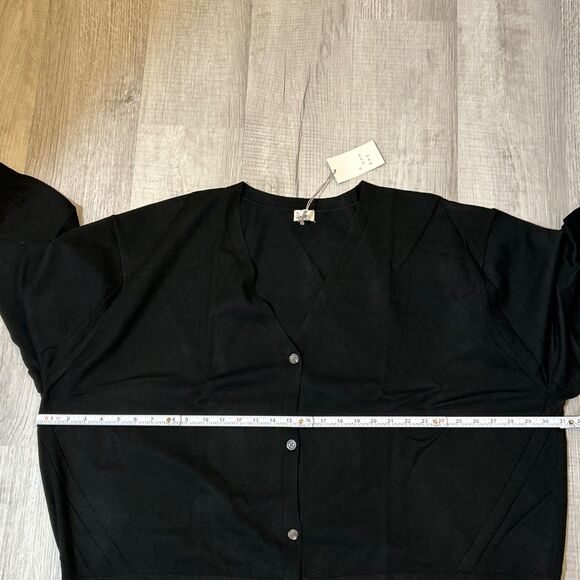 NWT A New Day Women’s Plus 4X Black V-Neck Button Front Cardigan Drop Shoulder - Picture 14 of 16